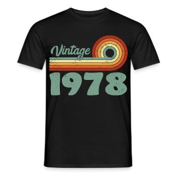 Vintage 1978 Retro Mountain Geburtstag 1978 - Männer T-Shirt - Schwarz - Vorne - AI Model Male 178 light (178cm)