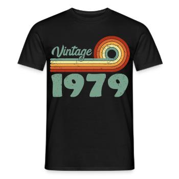 Vintage 1979 Retro Mountain Jubiläum 1979 - Männer T-Shirt - Schwarz - Vorne - AI Model Male 178 light (178cm)