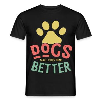 Les chiens rendent la vie meilleure - T-shirt homme - noir - Devant - AI Model Male 178 light (178cm)