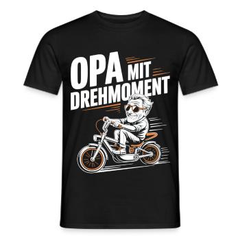 Opa Mit Drehmoment Fahrrad Senioren - Männer T-Shirt - Schwarz - Vorne - AI Model Male 178 light (178cm)