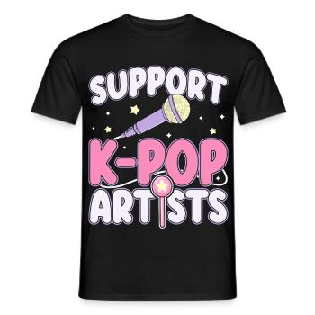 Soutenez les artistes de K-pop, les fans, les amateurs de musique - T-shirt homme - noir - Devant - AI Model Male 178 light (178cm)