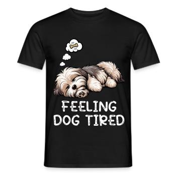 Se sentir fatigués par le chien Amoureux havanais havanais - T-shirt homme - noir - Devant - AI Model Male 178 light (178cm)