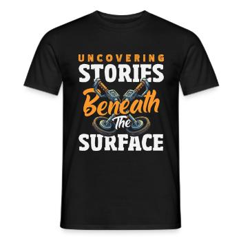 Histoires de découverte Détecteurs de métaux - T-shirt homme - noir - Devant - AI Model Male 178 light (178cm)