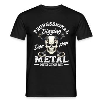 Détecteur de métaux de crâne professionnel - T-shirt homme - noir - Devant - AI Model Male 178 light (178cm)