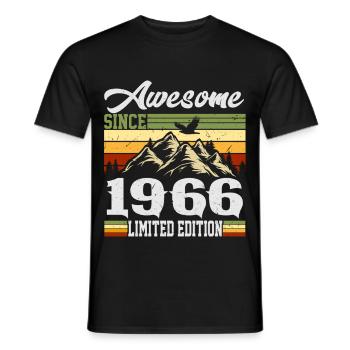 1966 Vintage Rétro Cadeau d’anniversaire - T-shirt homme - noir - Devant - AI Model Male 178 light (178cm)