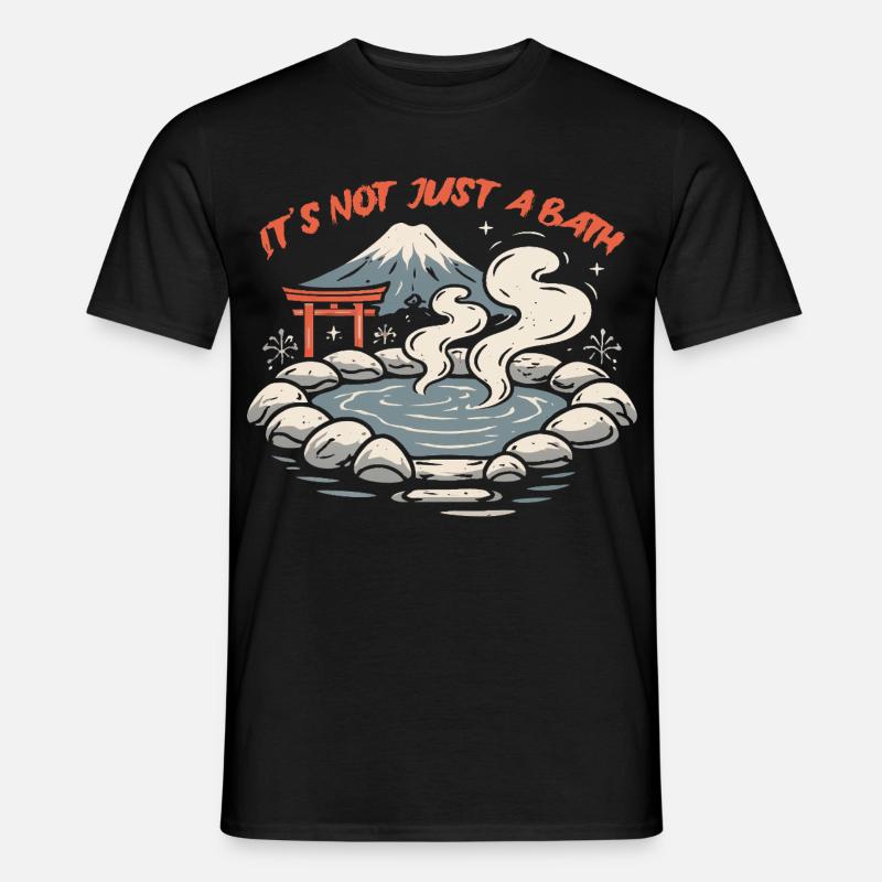 Onsen Hot Spring Bath - Men's T-Shirt - black