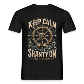 Chœur de bidons Chansons de mer Restez calmes et continuez - T-shirt homme - noir - Devant - AI Model Male 178 light (178cm)