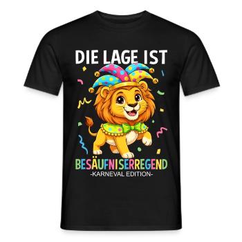 Die Lage Ist Besäufniserregend Karneval Löwe - Männer T-Shirt - Schwarz - Vorne - AI Model Male 178 light (178cm)