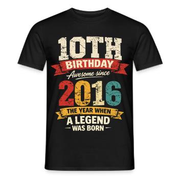 10 Ans Anniversaire Légende 2016 - Vintage - T-shirt homme - noir - Devant - AI Model Male 178 light (178cm)