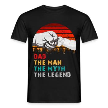 Dad The Man The Myth The Legend Funny Gift - Men's T-Shirt - black - Front - AI Model Male 178 light (178cm)