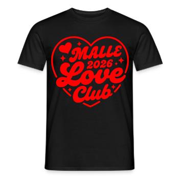 Malle 2026 Malle Love Club Nous aimons Malle - T-shirt homme - noir - Devant - AI Model Male 178 light (178cm)