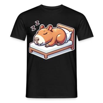 Schlafender Capybara - Männer T-Shirt - Schwarz - Vorne - AI Model Male 178 light (178cm)