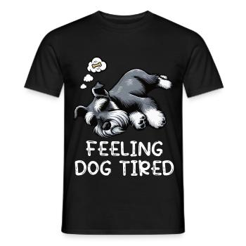 Se sentir fatigué par le chien Schnauzer Propriétaire de Schnauzer - T-shirt homme - noir - Devant - AI Model Male 178 light (178cm)
