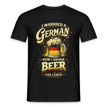 Verheiratet Mit Einem Deutschen - Männer T-Shirt - Schwarz - Vorne - AI Model Male 178 light (178cm)