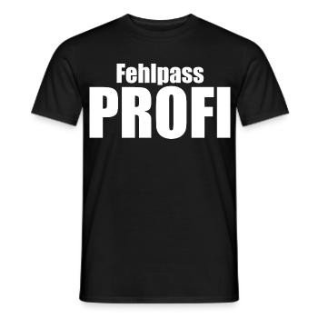 Fehlpass PROFI - Männer T-Shirt - Schwarz - Vorne - AI Model Male 178 light (178cm)