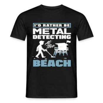 Préfère sonder sur la plage Détection de métaux - T-shirt homme - noir - Devant - AI Model Male 178 light (178cm)