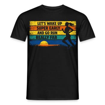 Laufen Joggen Lustiger Spruch Sonnenaufgang Retro  - Männer T-Shirt - Schwarz - Vorne - AI Model Male 178 light (178cm)