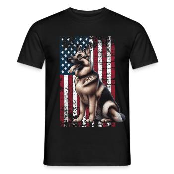 German Shepherd US Deutscher Schäferhund - Männer T-Shirt - Schwarz - Vorne - AI Model Male 178 light (178cm)