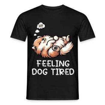 Feeling Dog Tired Pomeranian Pomeranian Pomeranian Spitz Dog - Men's T-Shirt - black - Front - AI Model Male 178 light (178cm)