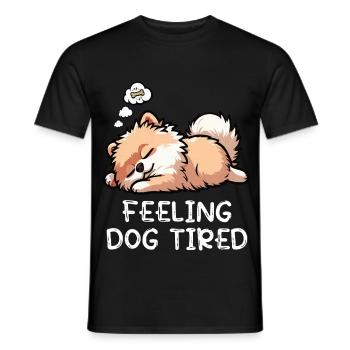 Feeling Dog Tired Pomeranian Pomeranian Pomeranian Spitz Dog - Men's T-Shirt - black - Front - AI Model Male 178 light (178cm)