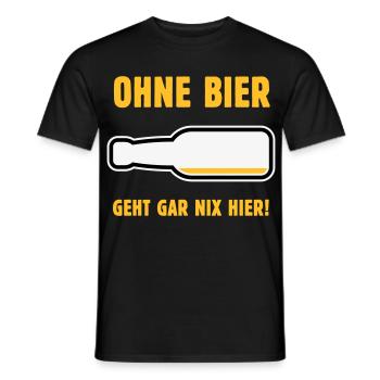 Ohne Bier Geht Gar Nix Hier! (Bierchen / NEG 3C) - Männer T-Shirt - Schwarz - Vorne - AI Model Male 178 light (178cm)