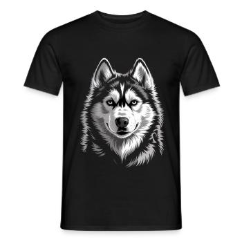 Husky - Männer T-Shirt - Schwarz - Vorne - AI Model Male 178 light (178cm)