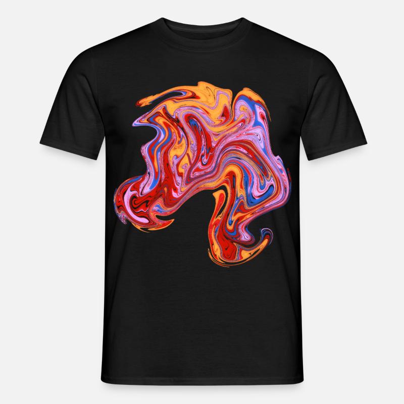 Farbwirbel Neon-Muster - Männer T-Shirt - Schwarz
