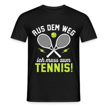 Aus dem Weg ich muss zum Tennis  - Männer T-Shirt - Schwarz - Vorne - AI Model Male 178 light (178cm)