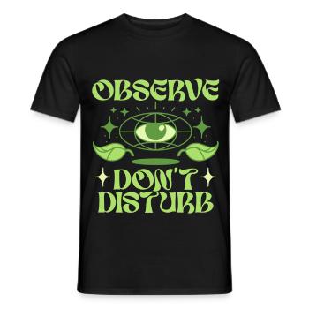Écologiste Écologie Observe Ne Pas Déranger - T-shirt homme - noir - Devant - AI Model Male 178 light (178cm)