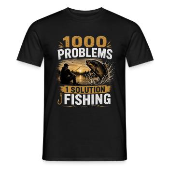 1000 Problems 1 Solution Carp Fishing Design - Men's T-Shirt - black - Front - AI Model Male 178 light (178cm)