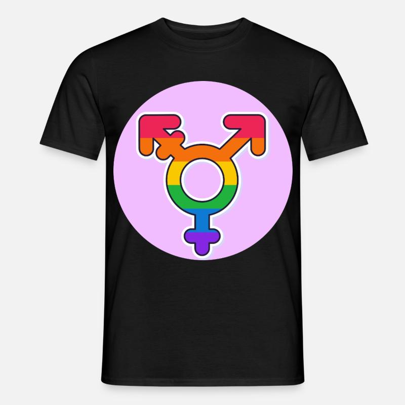 Transgender Pride Regenbogen Symbol - Männer T-Shirt - Schwarz
