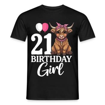 21 Birthday Girl - Männer T-Shirt - Schwarz - Vorne - AI Model Male 178 light (178cm)