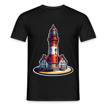lighthouse - Men's T-Shirt - black - Front - AI Model Male 178 light (178cm)