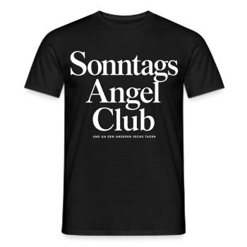 Sonntags Angel Club und an den anderen sechs Tagen - Männer T-Shirt - Schwarz - Vorne - AI Model Male 178 light (178cm)