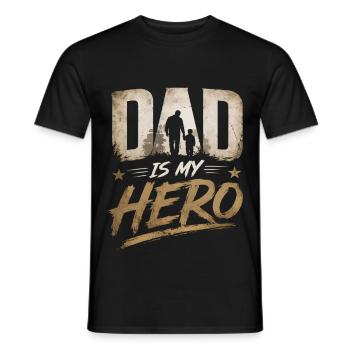 Papa Held – Vaterfigur Grafik - Männer T-Shirt - Schwarz - Vorne - AI Model Male 178 light (178cm)
