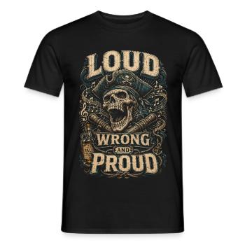 Chansons de chansons de chandaville Sea Salon Loud, Wrong And Proud - T-shirt homme - noir - Devant - AI Model Male 178 light (178cm)