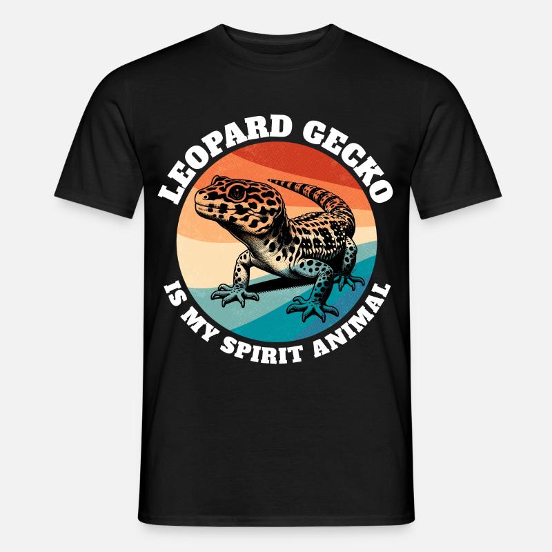 Leopardgecko Sprüche - Männer T-Shirt - Schwarz