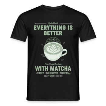 Mit Matcha Pure Green ist alles besser - Männer T-Shirt - Schwarz - Vorne - AI Model Male 178 light (178cm)