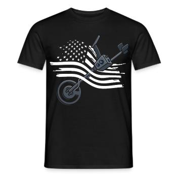 Le drapeau américain du détecteur de métaux sonde l’Amérique - T-shirt homme - noir - Devant - AI Model Male 178 light (178cm)