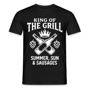 King of the Grill Soleil d’été et saucisses - T-shirt homme - noir - Devant - AI Model Male 178 light (178cm)