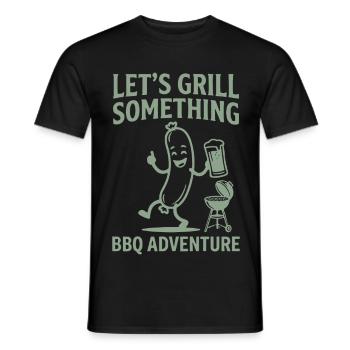 Lets Grill Something BBQ Adventure - Männer T-Shirt - Schwarz - Vorne - AI Model Male 178 light (178cm)
