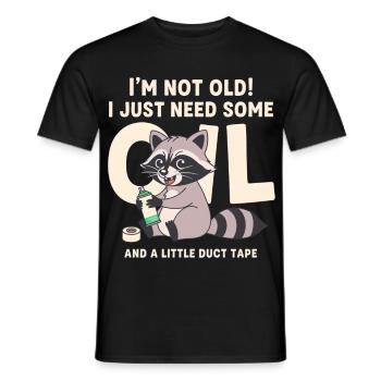 Nicht der alte Waschbär mit Klebeband - Männer T-Shirt - Schwarz - Vorne - AI Model Male 178 light (178cm)