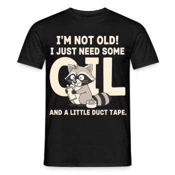 Pas vieux, il a juste besoin de ruban laveur - T-shirt homme - noir - Devant - AI Model Male 178 light (178cm)