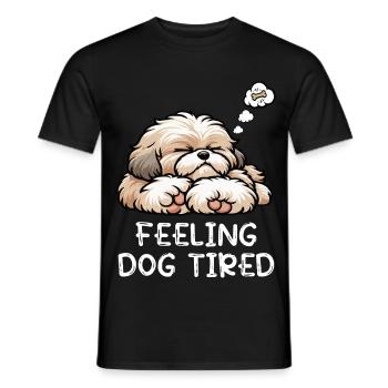 Se sentir fatigué Bolonka Zwetna Bolonka Propriétaire de Bolonka - T-shirt homme - noir - Devant - AI Model Male 178 light (178cm)