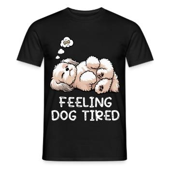Se sentir fatigué Bolonka Zwetna Bolonka Propriétaire de Bolonka - T-shirt homme - noir - Devant - AI Model Male 178 light (178cm)