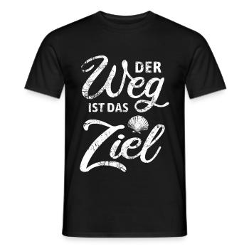 Der Weg ist das Ziel - Camino - Jakobsweg - Pilger - Männer T-Shirt - Schwarz - Vorne - AI Model Male 178 light (178cm)