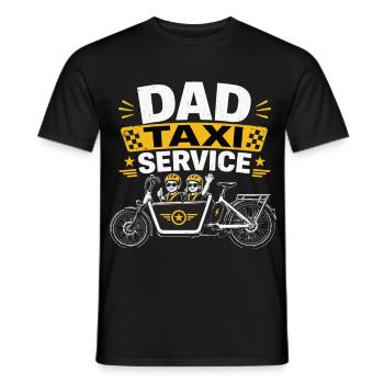 Dad Taxi Service Cargo Bike Families - Men's T-Shirt - black - Front - AI Model Male 178 light (178cm)