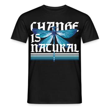 Libelle Libellen Change Is Natural - Männer T-Shirt - Schwarz - Vorne - AI Model Male 178 light (178cm)