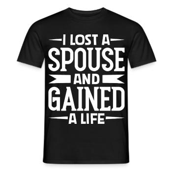 Lost Spouse - Gained Life - Men's T-Shirt - black - Front - AI Model Male 178 light (178cm)