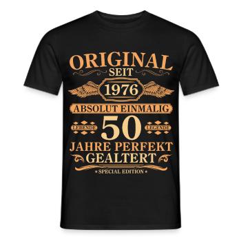 Original seit 1976 Baujahr 50. Geburtstag - Männer T-Shirt - Schwarz - Vorne - AI Model Male 178 light (178cm)